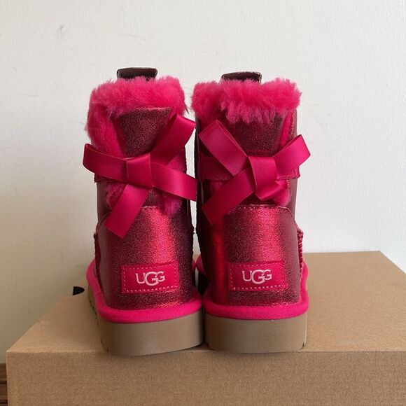 UGG Mini Bailey Bow Glisten Radish Women size 6 - Picture 11 of 14